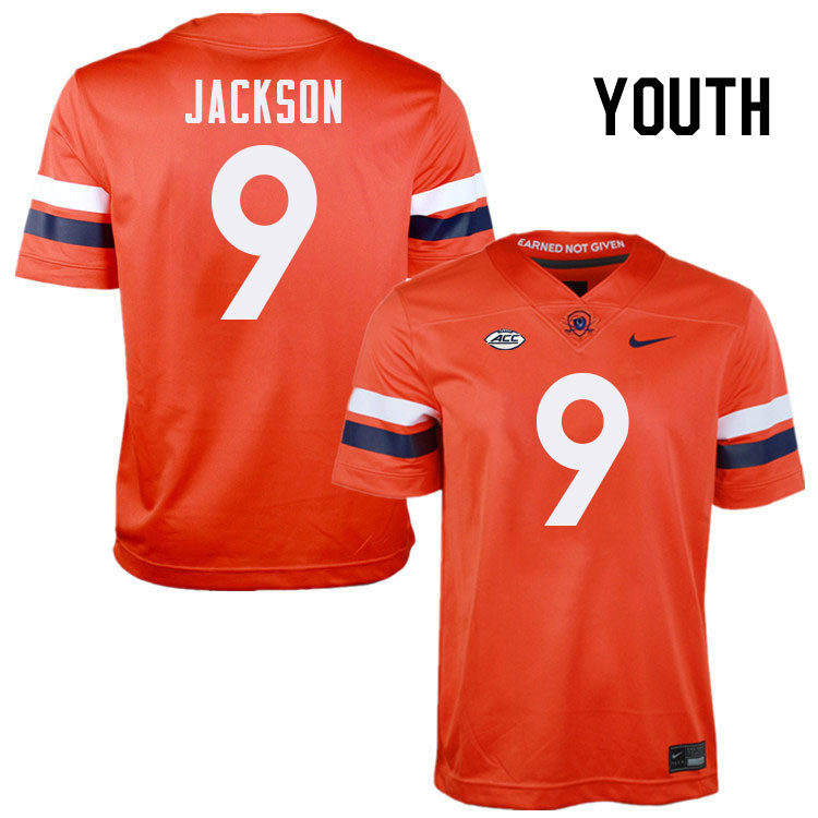 Youth Virginia Cavaliers #9 Jam Jackson College Football Jerseys Stitched-Orange